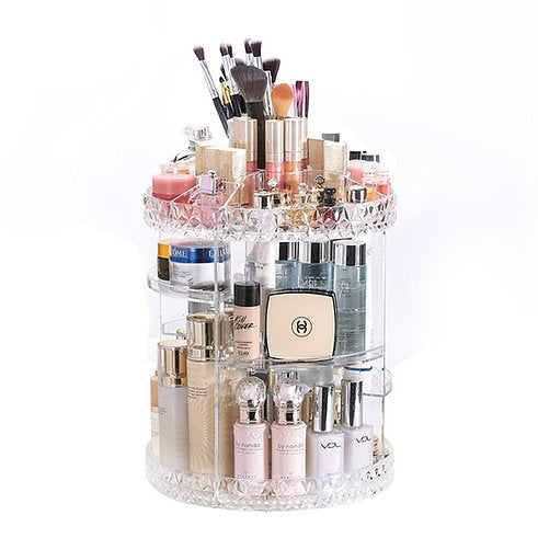 Makeup Organizer 360-Degree Rotating Cosmetic Storage Box.